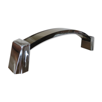 Napkin holder in smoked glass and chrome-plated brass 1970 Italy