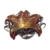 Cendrier en verre doublé rouge et or, murano, 1960