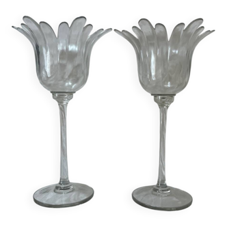 Candle holder glass set