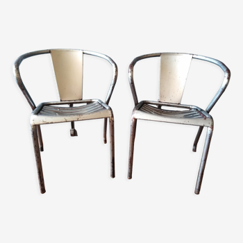 Pair of Tolix bistro chairs 1940