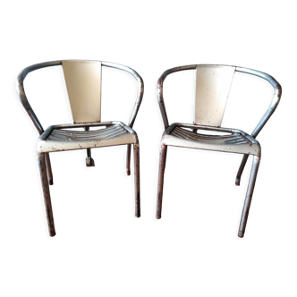 Pair of Tolix bistro chairs 1940