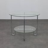 Tubular frame coffee table in Bauhaus style, 1980s
