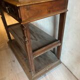 Console table in wood and pink marble