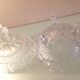 Globe candy box on tripod legs in chiseled glass / vintage 60s-70s