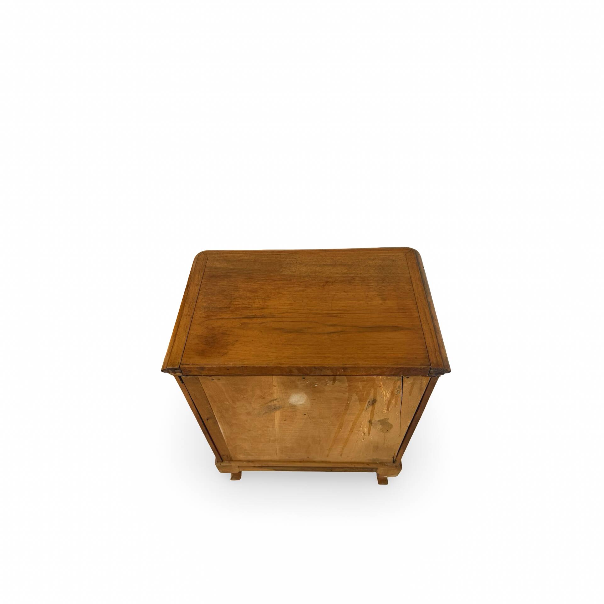 Antique Italian bedside table in solid walnut, 1920s/1930s