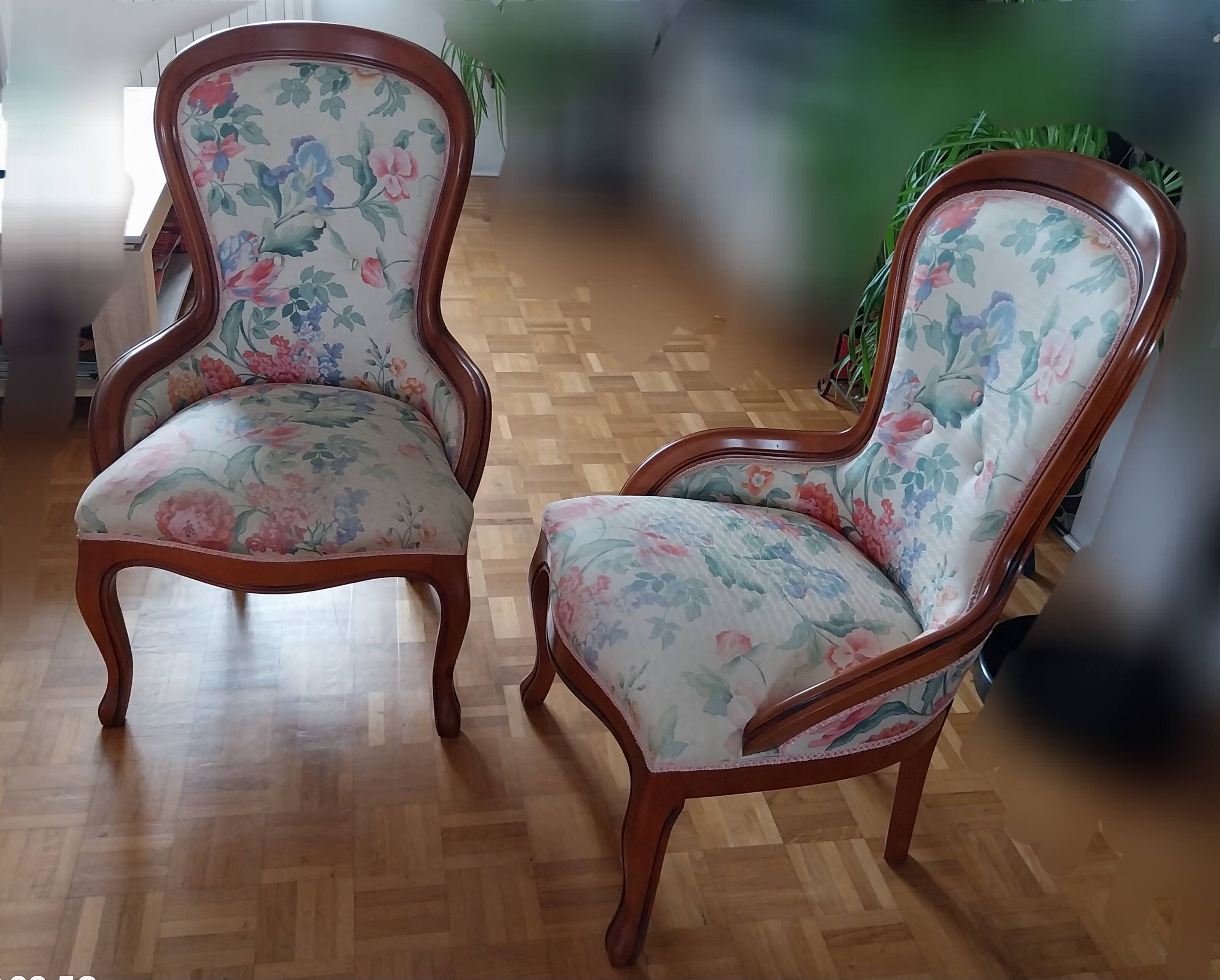 Pair of bergère armchairs