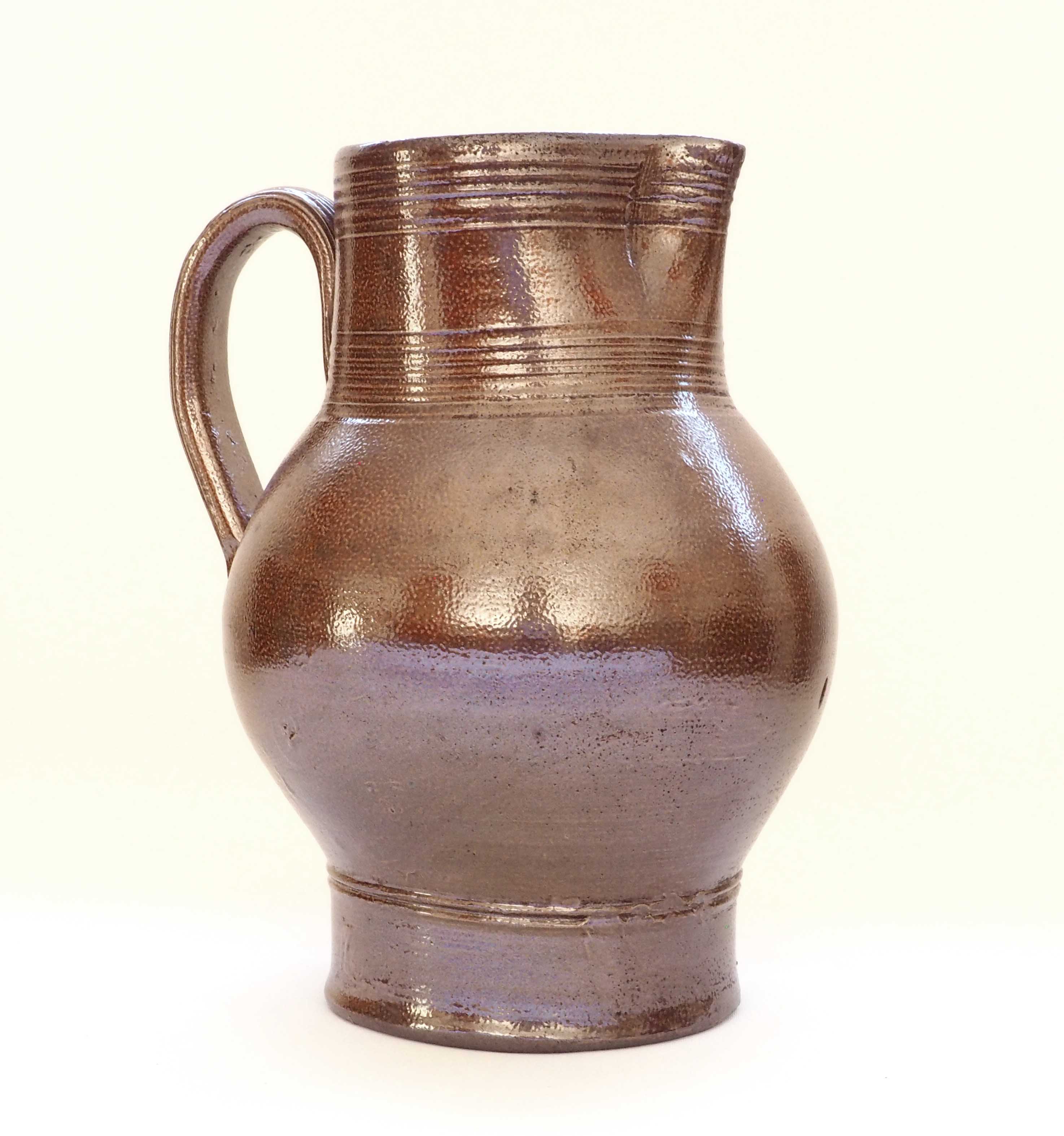 Iridescent stoneware pitcher