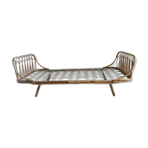 Bed bench into rattan vintage 1960