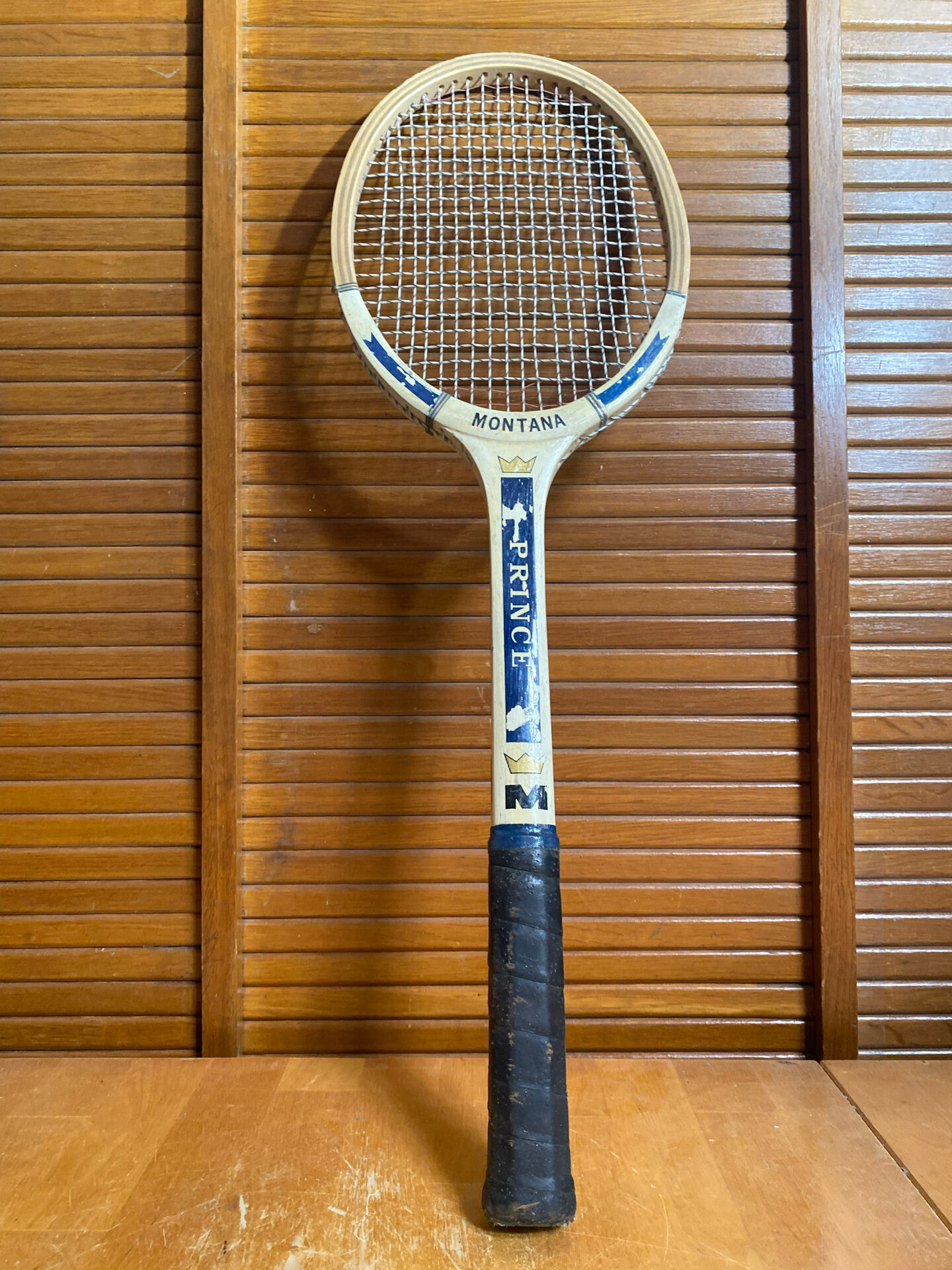 Vintage sports wooden tennis racket montana prince model