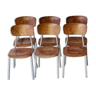 Set of 6 school office chairs