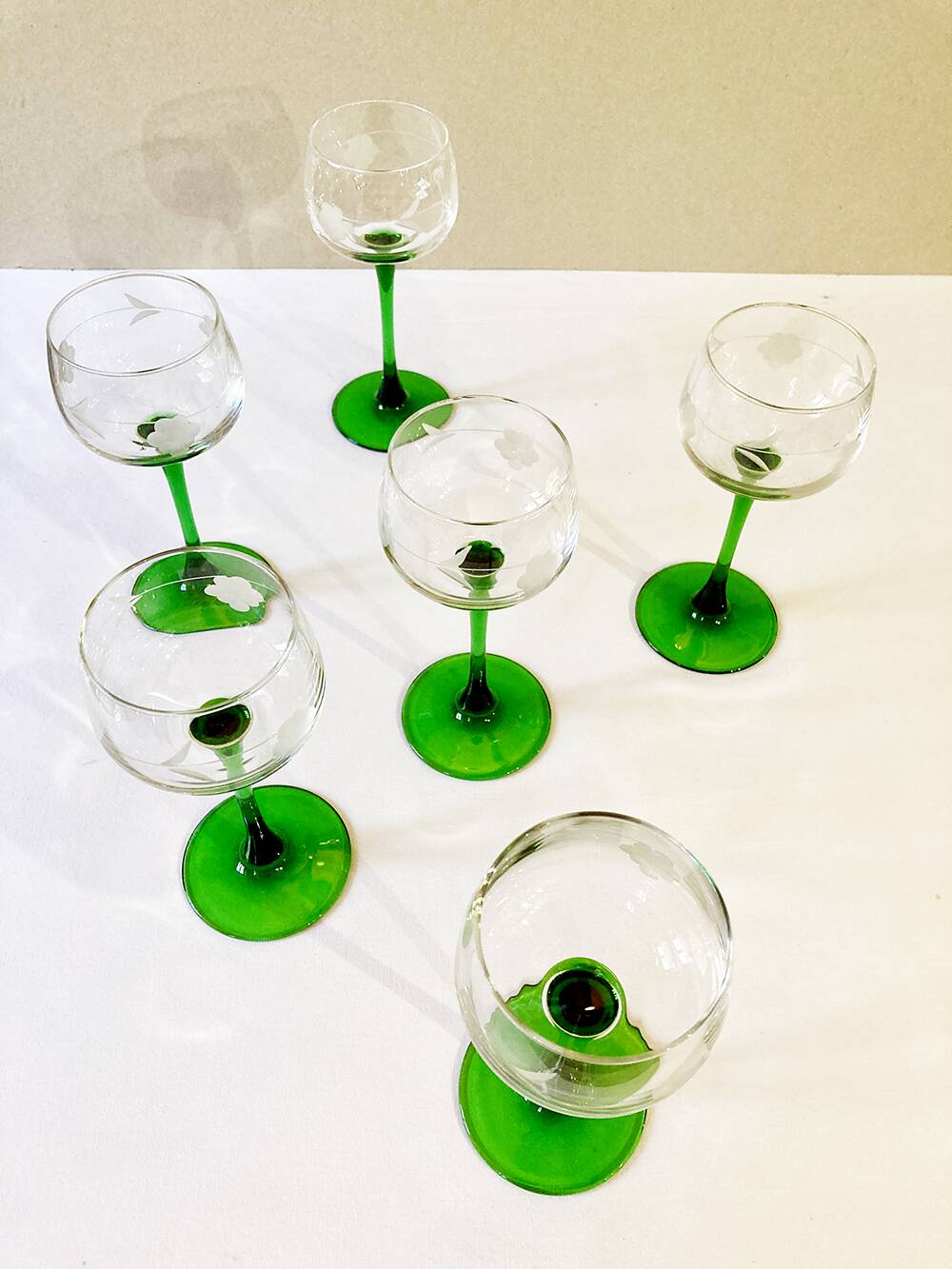 Set of 6 Alsatian wine glasses