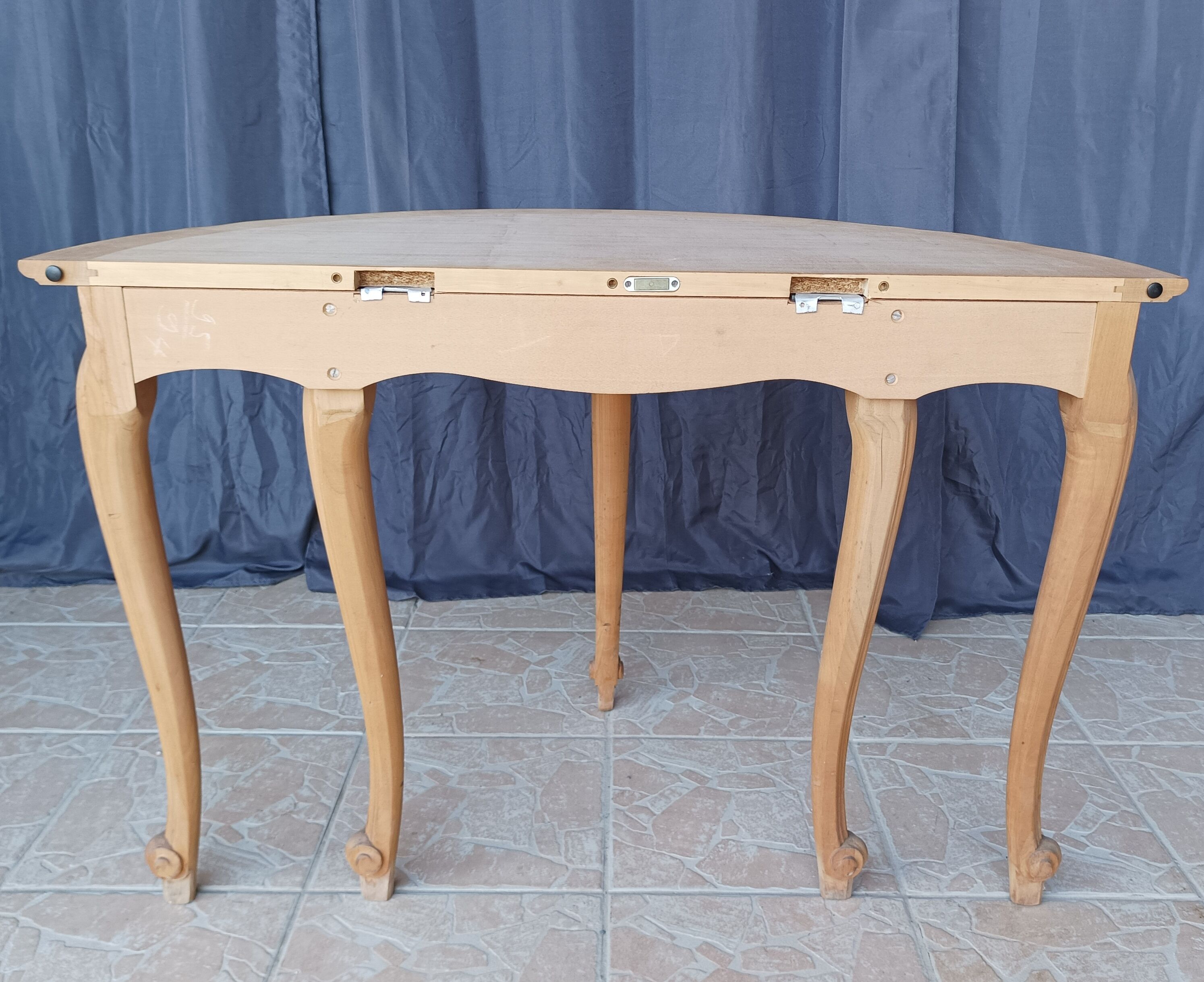 Half-moon beech console
