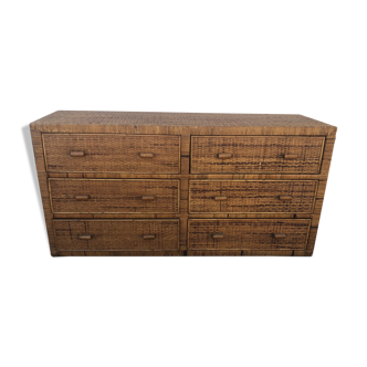 Vintage rattan dresser