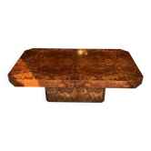élégante table basse en loupe d'orme 1970