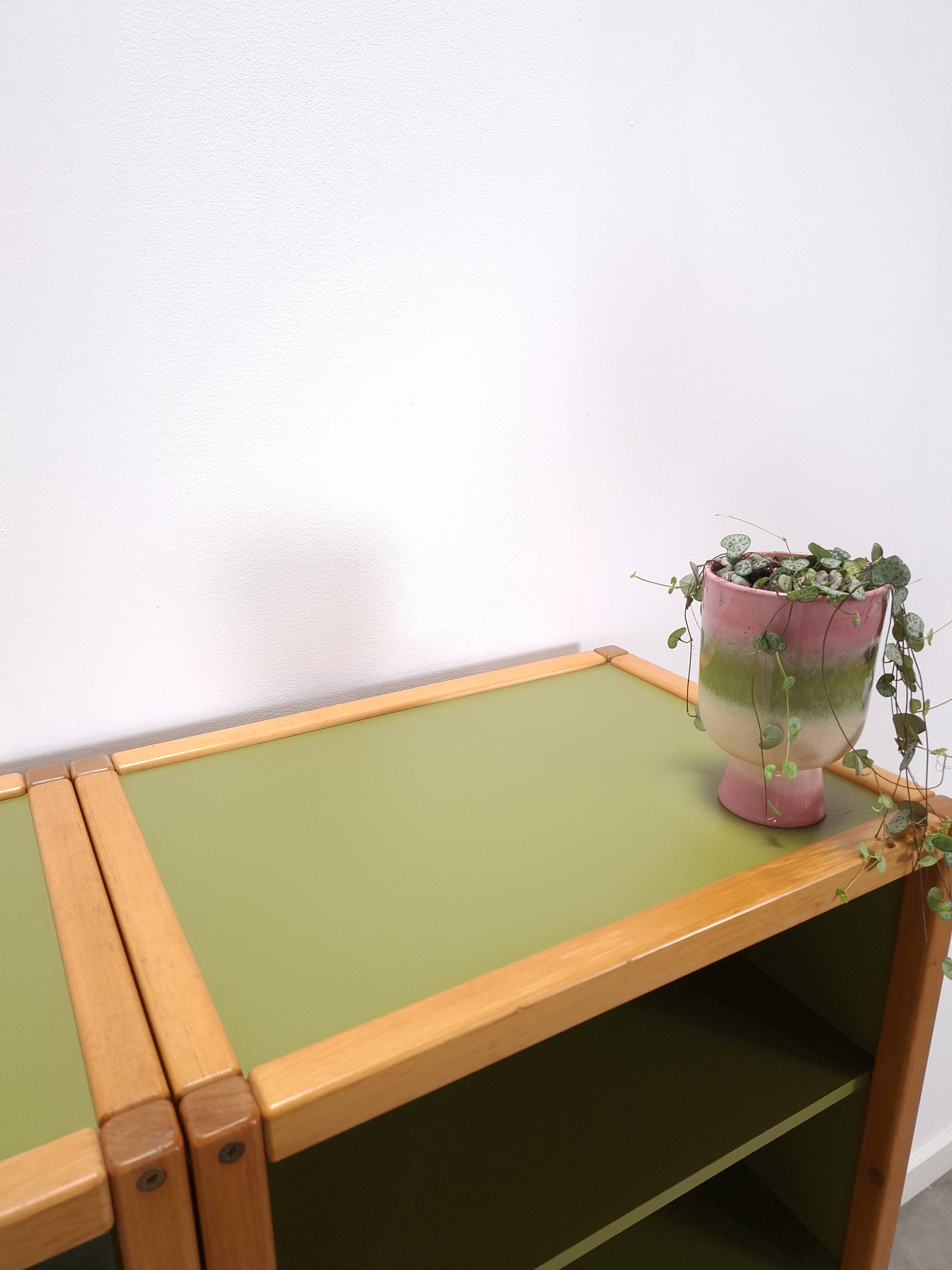 Design Flötotto Profilsystem Modulaire Kast – 4 Delen – Groen Beuken, kast