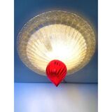 Plafonnier en verre de murano rouge