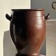 Very large glazed brown terracotta pot with two handles H41 D30