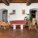 Pair of vintage rattan armchairs from the 70s
