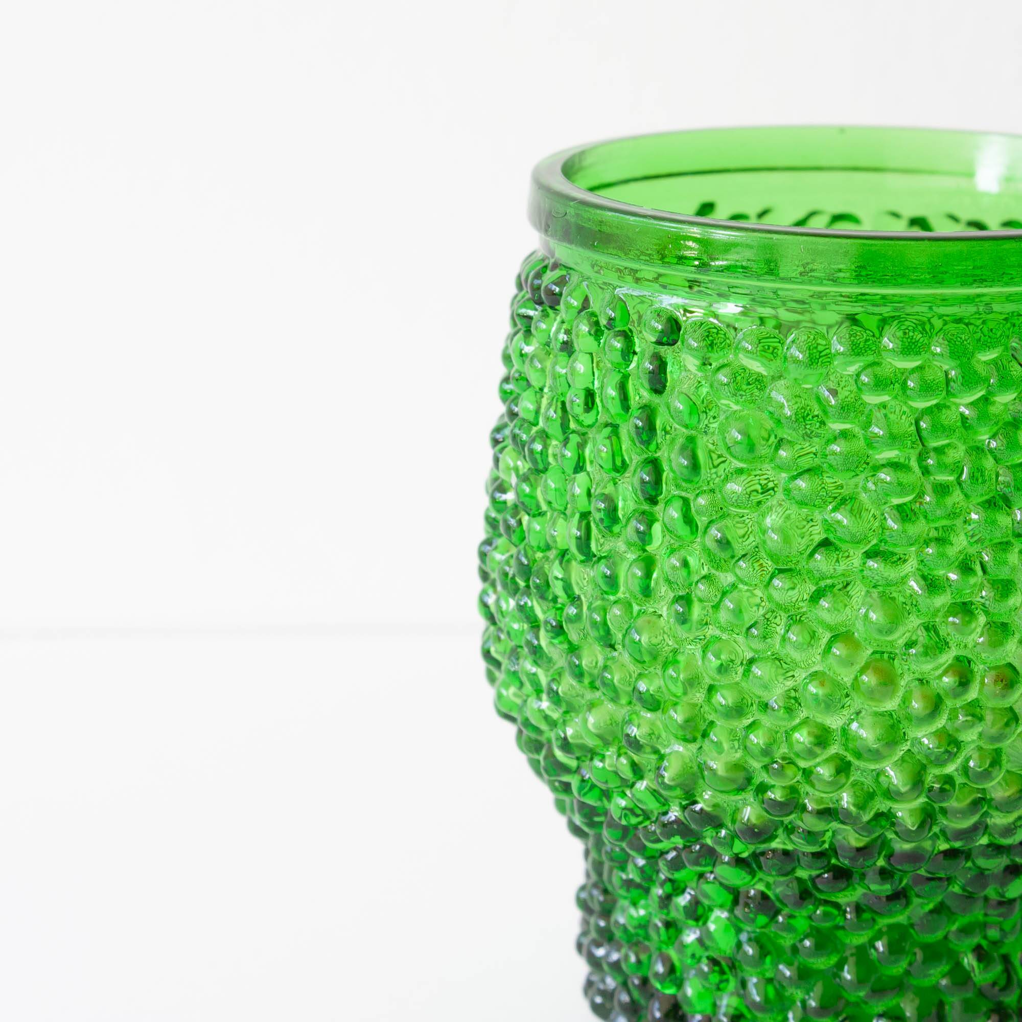 Vintage Green Set of 6 Cocktail bubble glasses, ice bucket and ice clamps