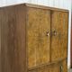 1950s English sideboard with drawers, Art Deco style, in walnut burl.