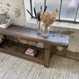 Solid oak console workbench 220cm