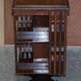 Edwardian revolving bookcase in hardwood with Sheraton inlay.