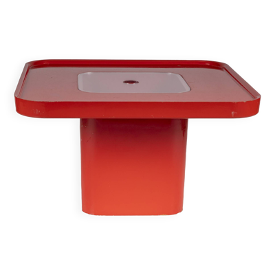 Table de canapé rouge par Peter Ghyczy pour Horn Collection