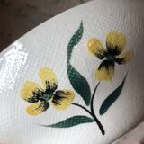 Salins France salad bowl with yellow flower decoration