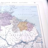 Vintage map Colombia Venezuela Ecuador Guyanas 43x43cm from 1950