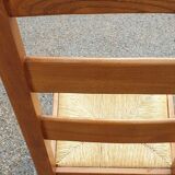 4 solid oak straw chairs