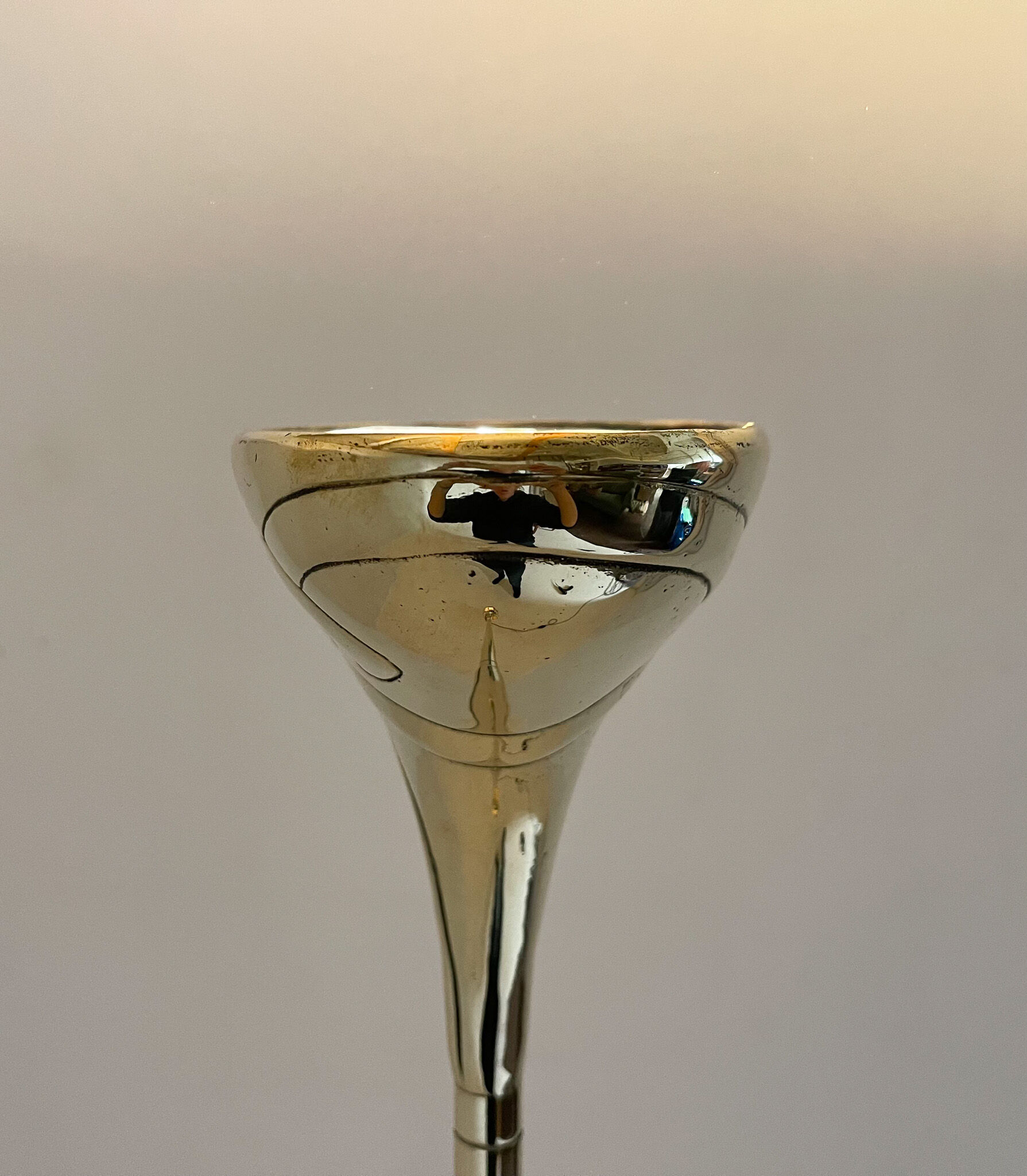 Italian tall all brass torchiere floor lamp, marked