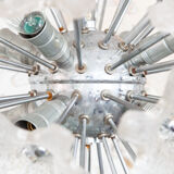 Sputnik Chrome and Glass Flowers Chandelier by Paolo Venini for VeArt 1960s