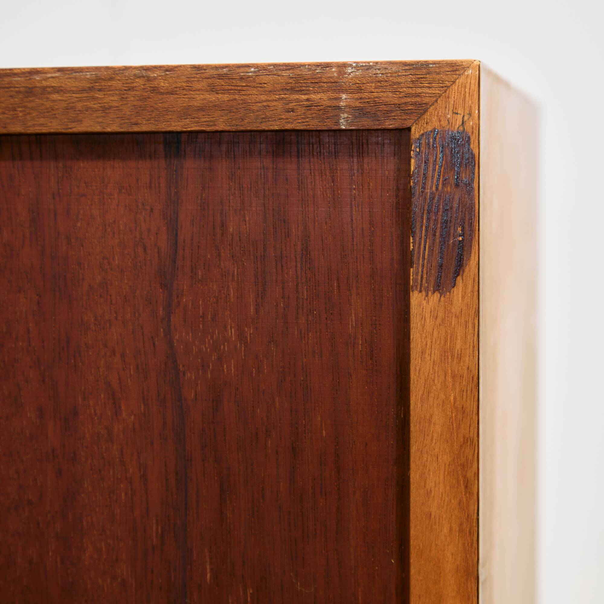 Rosewood and Teak Low Sideboard with Sliding Doors, 1960s