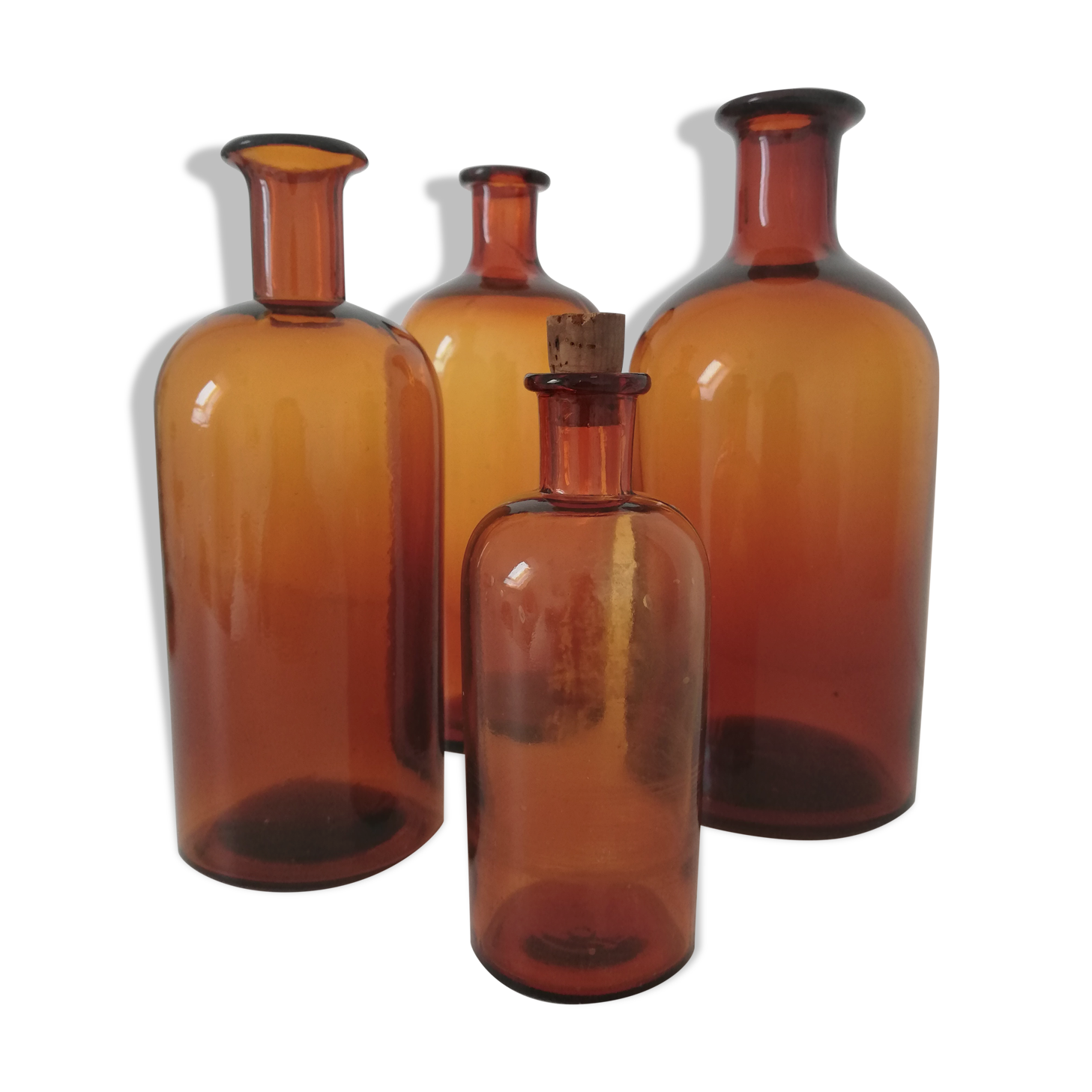 Amber apothecary bottles
