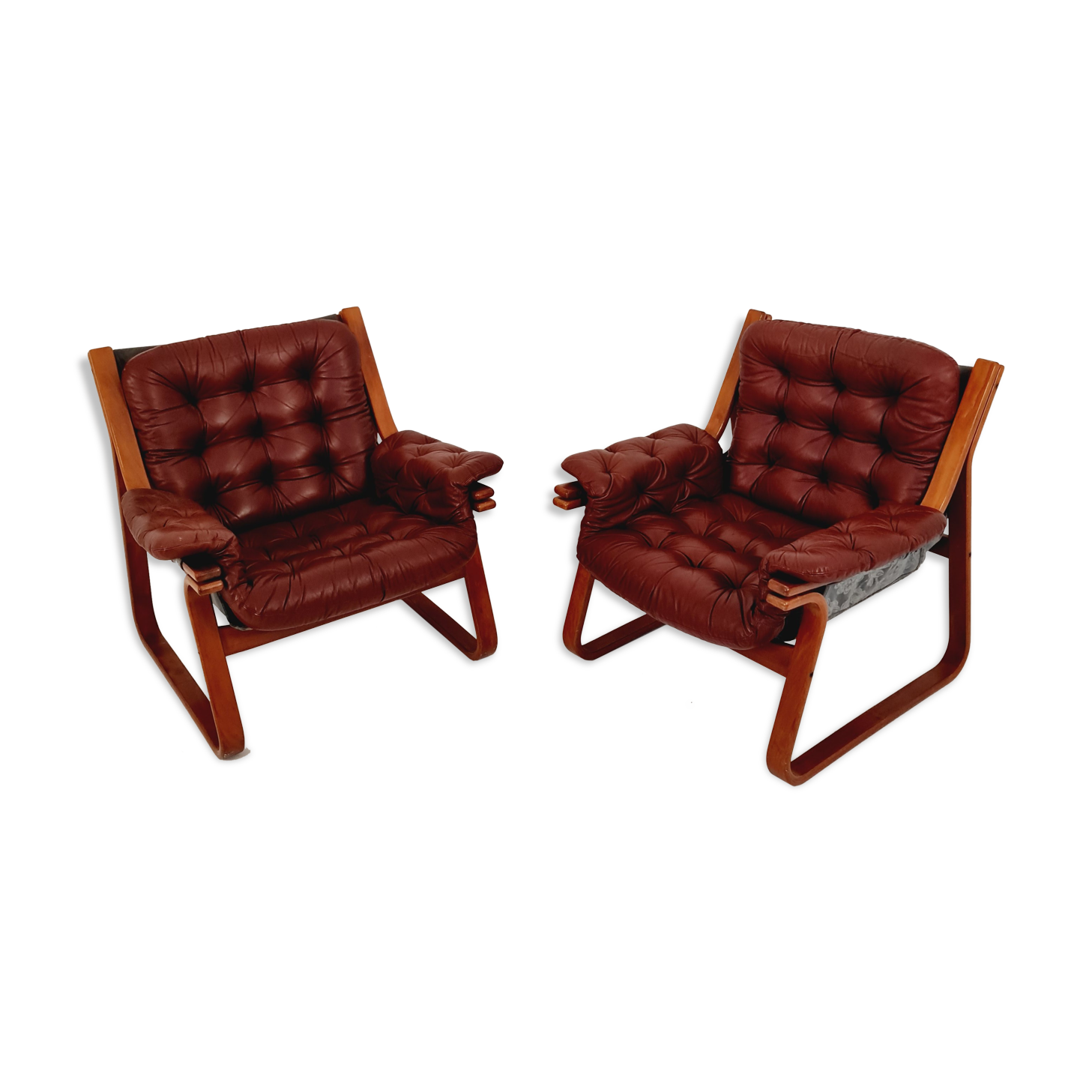 Leather Scandinavian Swedish easy chair, arm chair 1970’s, by Carl-Henrik Spark for Ulferts Sweden