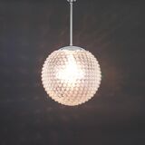 Rare glass pendant lamp designed by Rolf Krüger for Staff, Germany, 1970s.