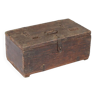 Chest box old cashbox trader wood old teak brown patina india