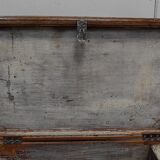 Massive ash chest and iron handles - mid-19th century
