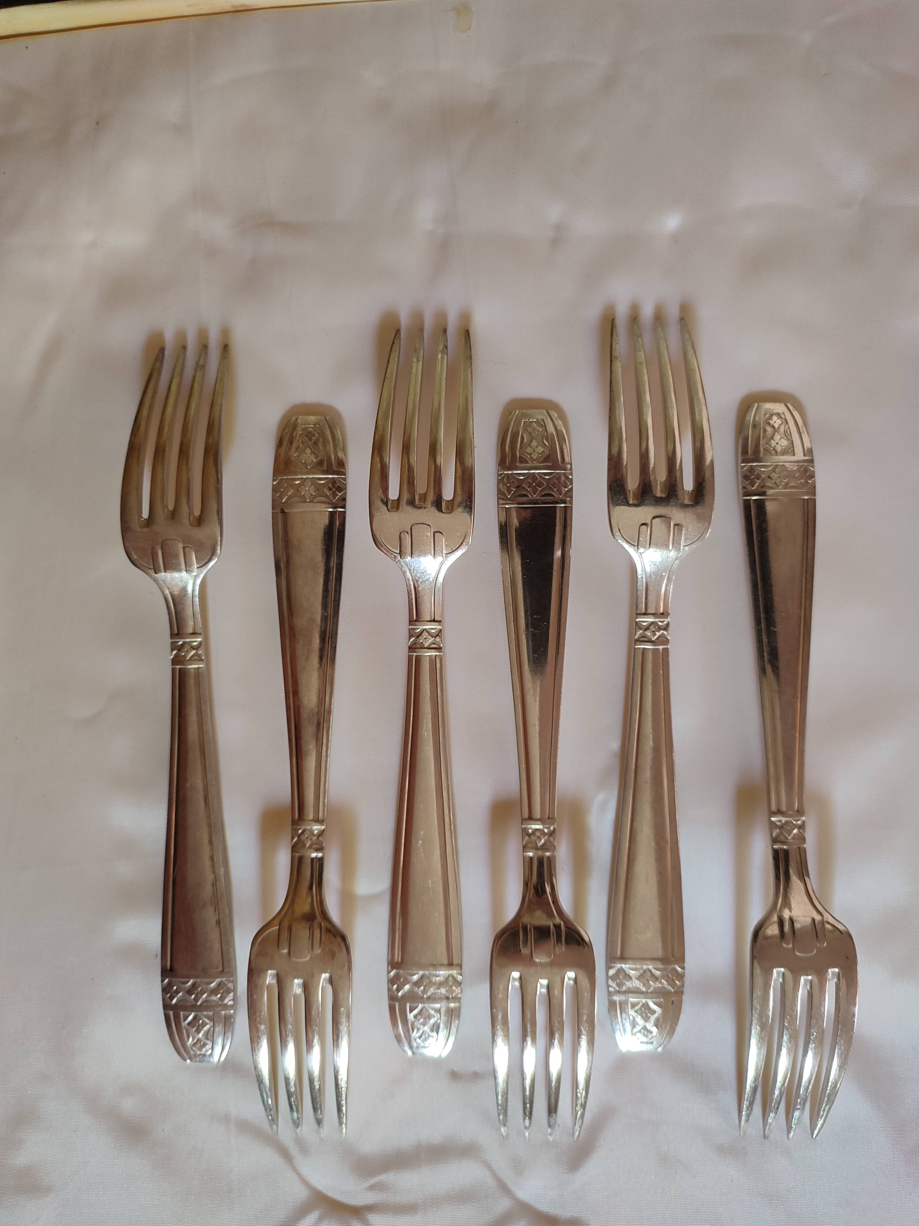 Silver-plated cutlery set - monaco grand prix model with case