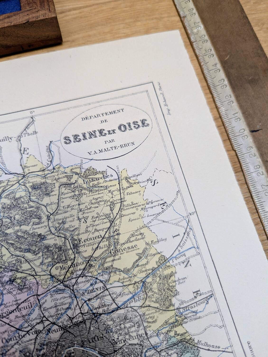 Map of Seine and Oise, printed in 1883.