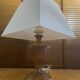 Vintage Scandinavian Turned Wood Lamp + Vintage Fabric Shade