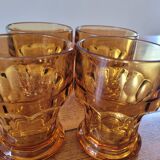 Lot de 4 verres ambrés vintage, Italy