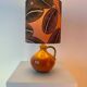 Lampe vase recyclée – céramique ouest-allemande avec tissu graphique