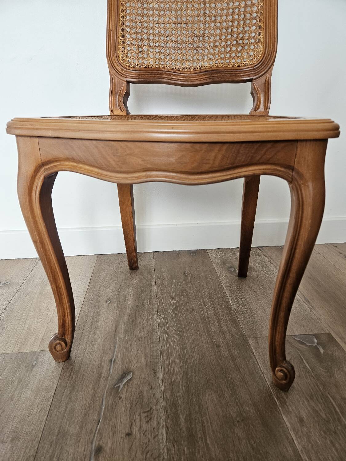 Art Deco oak and cane chair