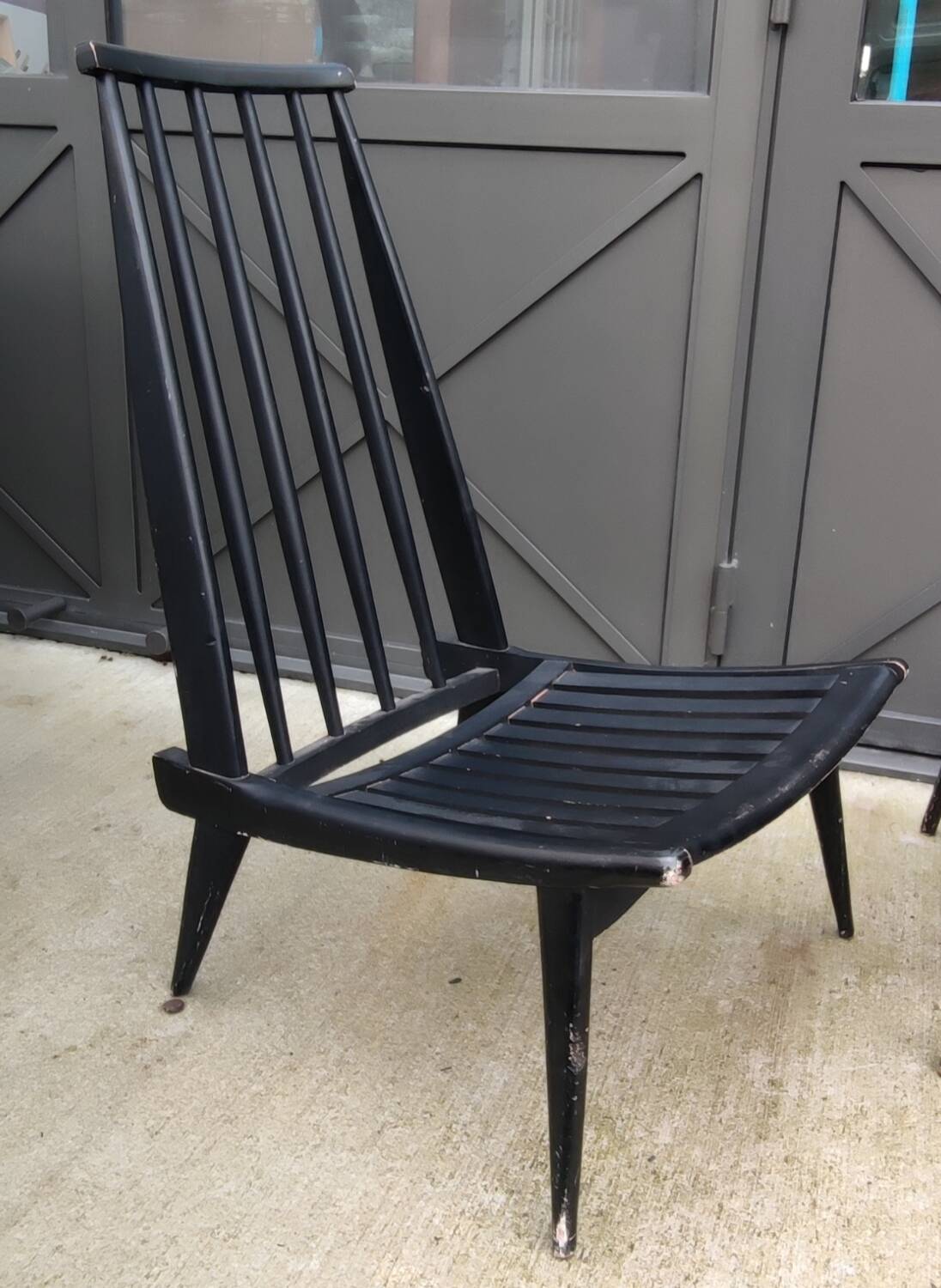 Pair of Low Chairs Low Chairs Scandinavian Design Wooden Armchairs