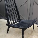 Pair of Low Chairs Low Chairs Scandinavian Design Wooden Armchairs