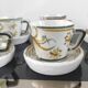 Set of 6 vintage Kéraluc Quimper coffee cups and saucers.