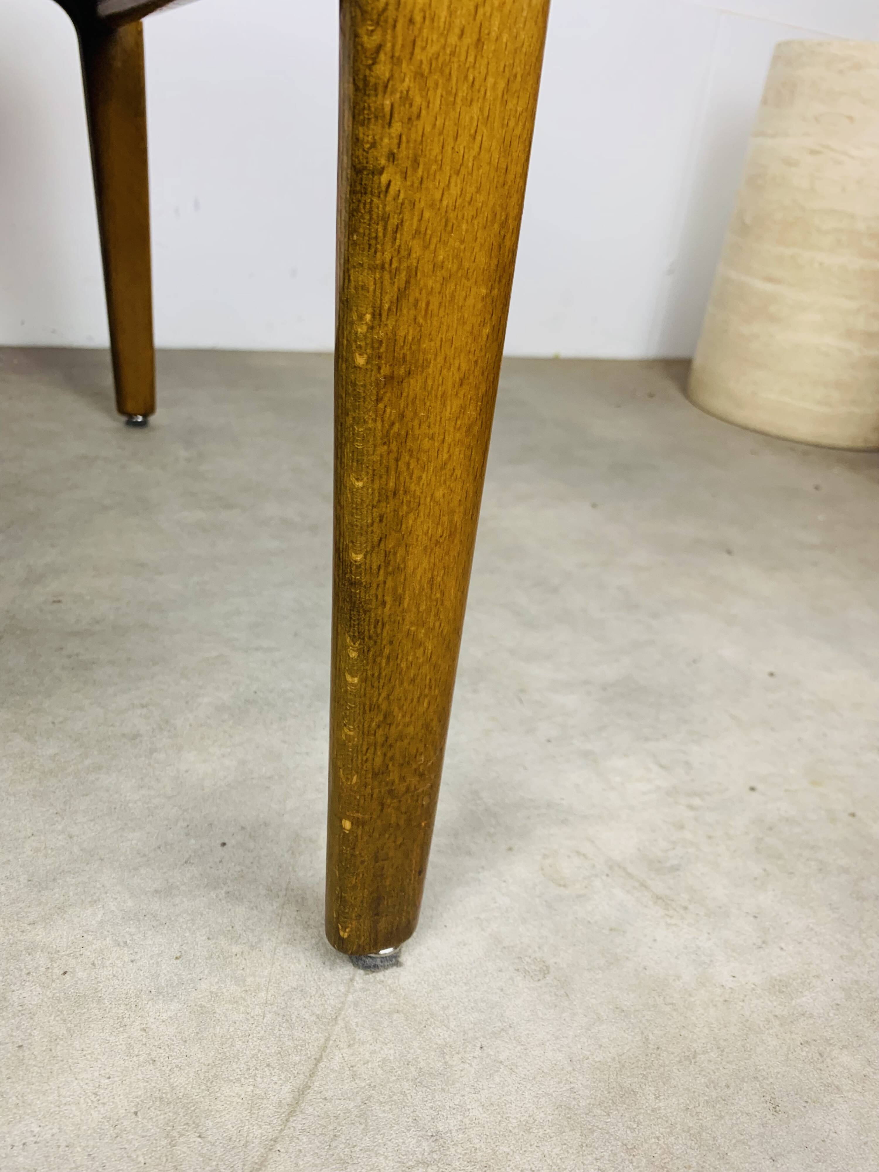 Tabouret scandinave en teck et velours jaune, années 60