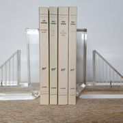 Serre-livres en méthacrylate massif – Design moderniste rare, années 1980