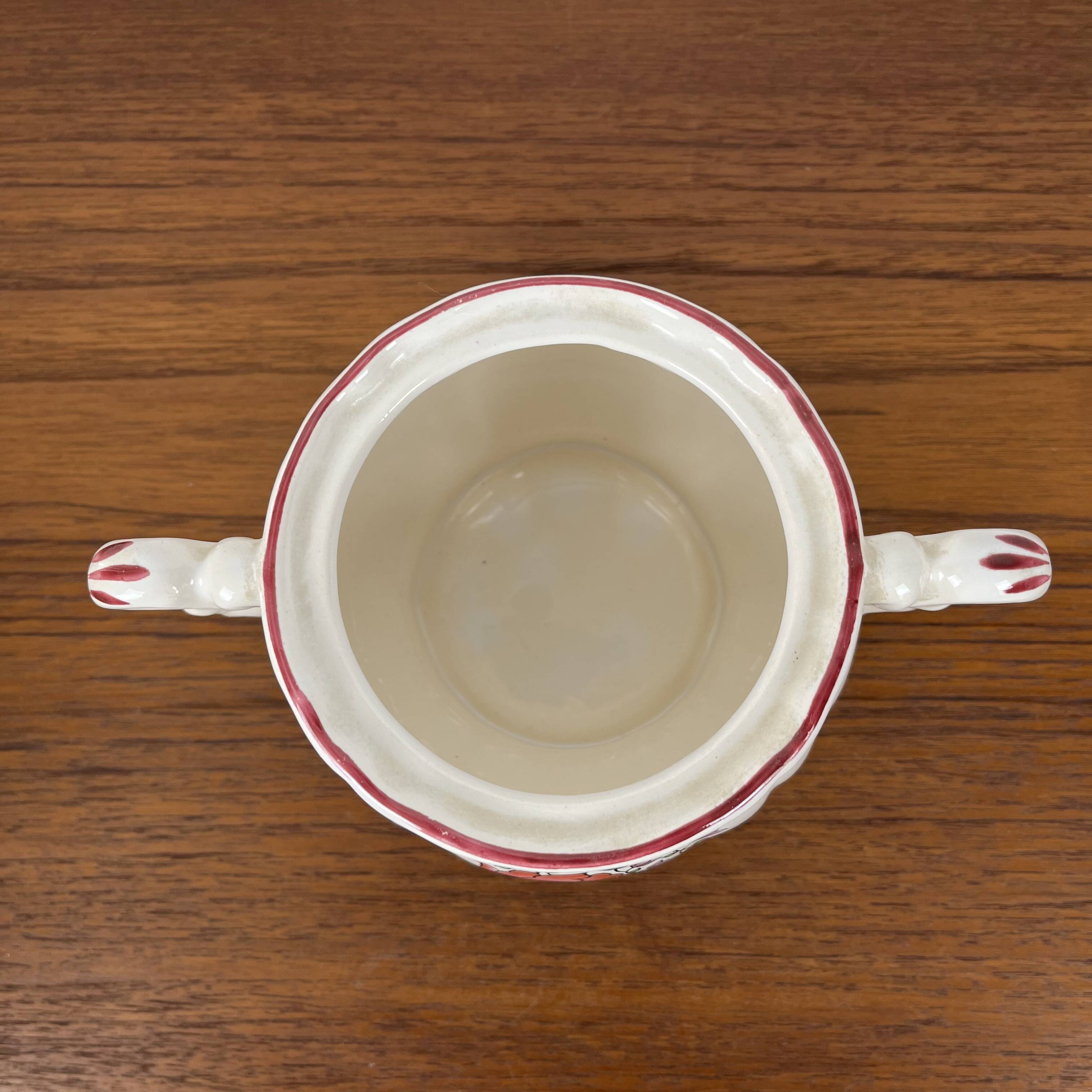 Antique Lunéville sugar bowl, Réverbère model, 1887